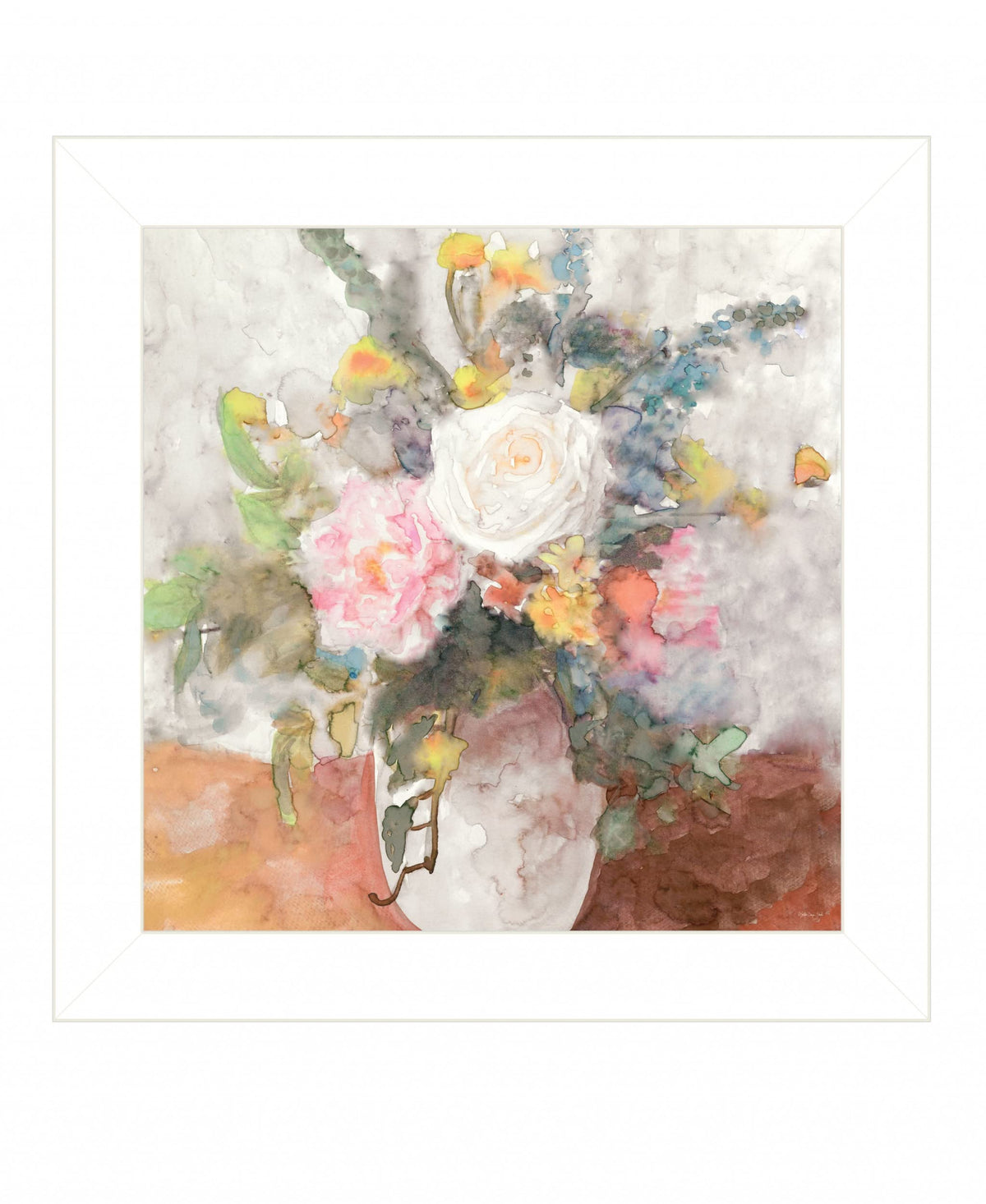 Table Bouquet 2 [1] White Framed Print Wall Art