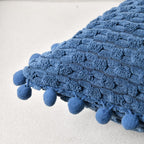 Fancy Homi Set Of 2 Dusty Blue Decorative Throw Pillow Covers 24X24 Inch With Pom-Poms For Couch Bed Sofa, Modern Farmhouse Boho