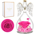 Miofula Preserved Flower Rose Birthday Gifts For Mom, Mom Gifts For Mothers Day From Daughter, Glass Angel Figurines With Foreve