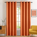 Miulee Blackout Curtains For Fall Bedroom Living Room Thermal Insulated Room Darkening Grommet Top Solid Light Blocking Drapery Set Of 2 Window Panels 52 X 90 Inches Orange