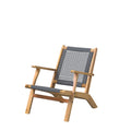 Patio Sense 63635 Vega Natural Stain Outdoor Chair Acacia Wood Construction Woven Web Seat Mid Century Design Comfortable Reclining Armchair Patio Lawn Garden Backyard Deck - Gray Cording