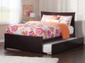 AFI Metro Full Size Platform Bed with Matching Footboard & Full Trundle in Espresso