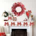 Meseey 12 Pcs 6 Inch Red Heart Printed Burlap Bows Decoration Bow For Valentine'S Day Gift Wrapping Party Holiday Basket Ornamen