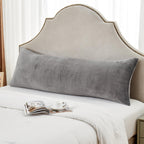 SOCHOW Body Pillow Cover 21x54 Inches, Super Soft and Cozy Fleece Long Body Pillowcase with Zipper Closure,1 Pack, Grey