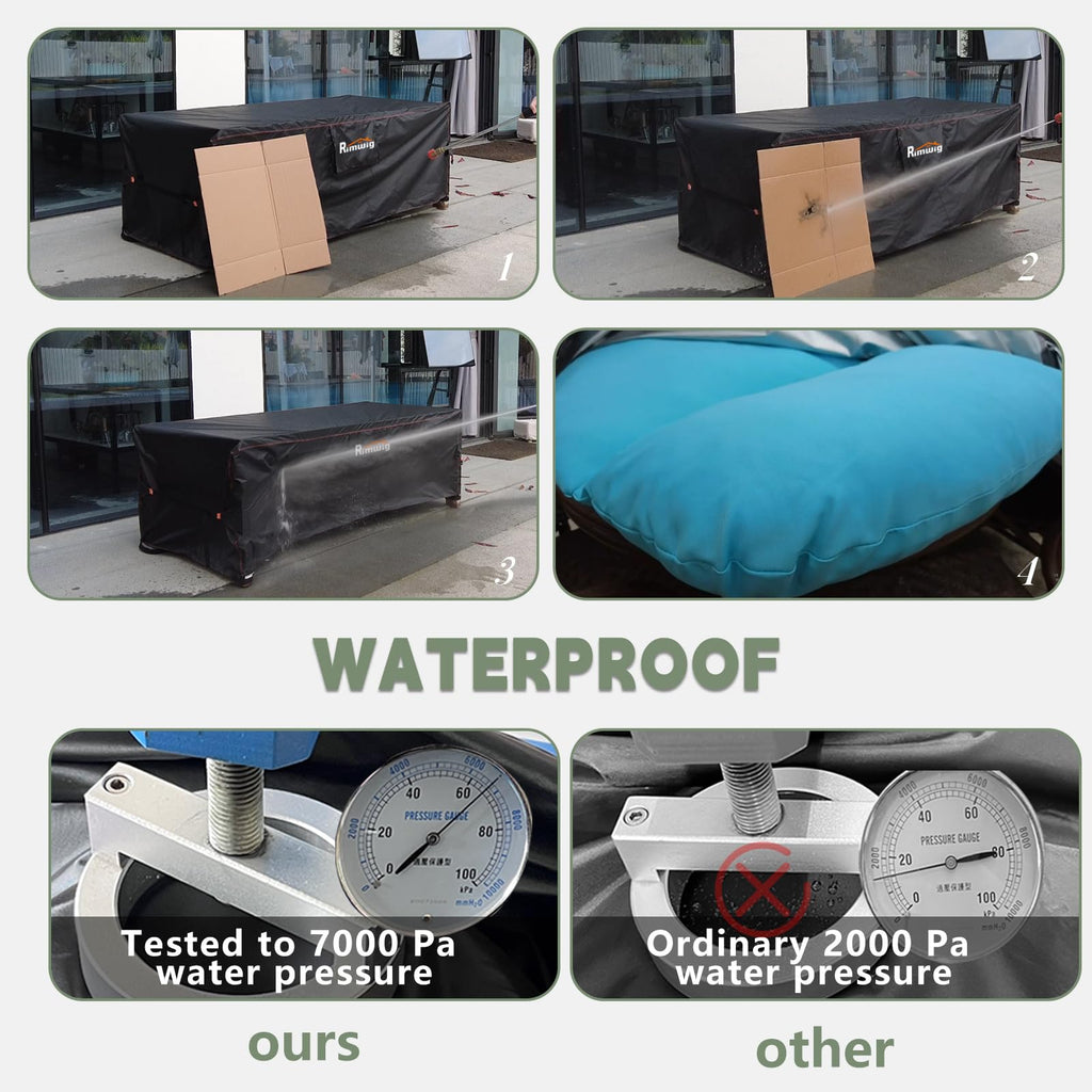 Patio Furniture Set Covers Waterproof, Outdoor Funiture Covers For Winter Rectangular/Rectangle, Heavy Duty Outside Sectional Co