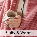 Miulee Pink Throw Blanket 3D Ribbed Jacquard Fleece Flannel Velvet Plush Decorative Bed Blanket (Throw, 50' X 60') - Super Soft, Lightweight, Warm And Cozy For Couch Sofa
