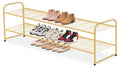 AOODA Long 2 Tier Shoe Rack for Closet Metal Wide Stackable Shoe Storage Organizer for Entryway, Bedroom, Floor, 18-Pairs Low Sh