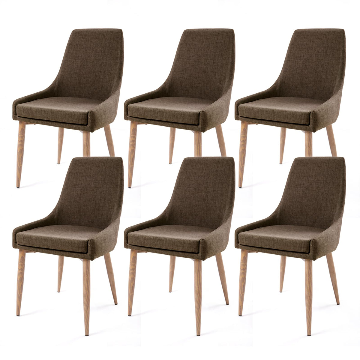 E&D Furniture Dining Chairs, Accent Living Room Chair Set Of 6 Kitchen And Dining Room Chairs 6 Pack Fabric Dining Comfy Sillas