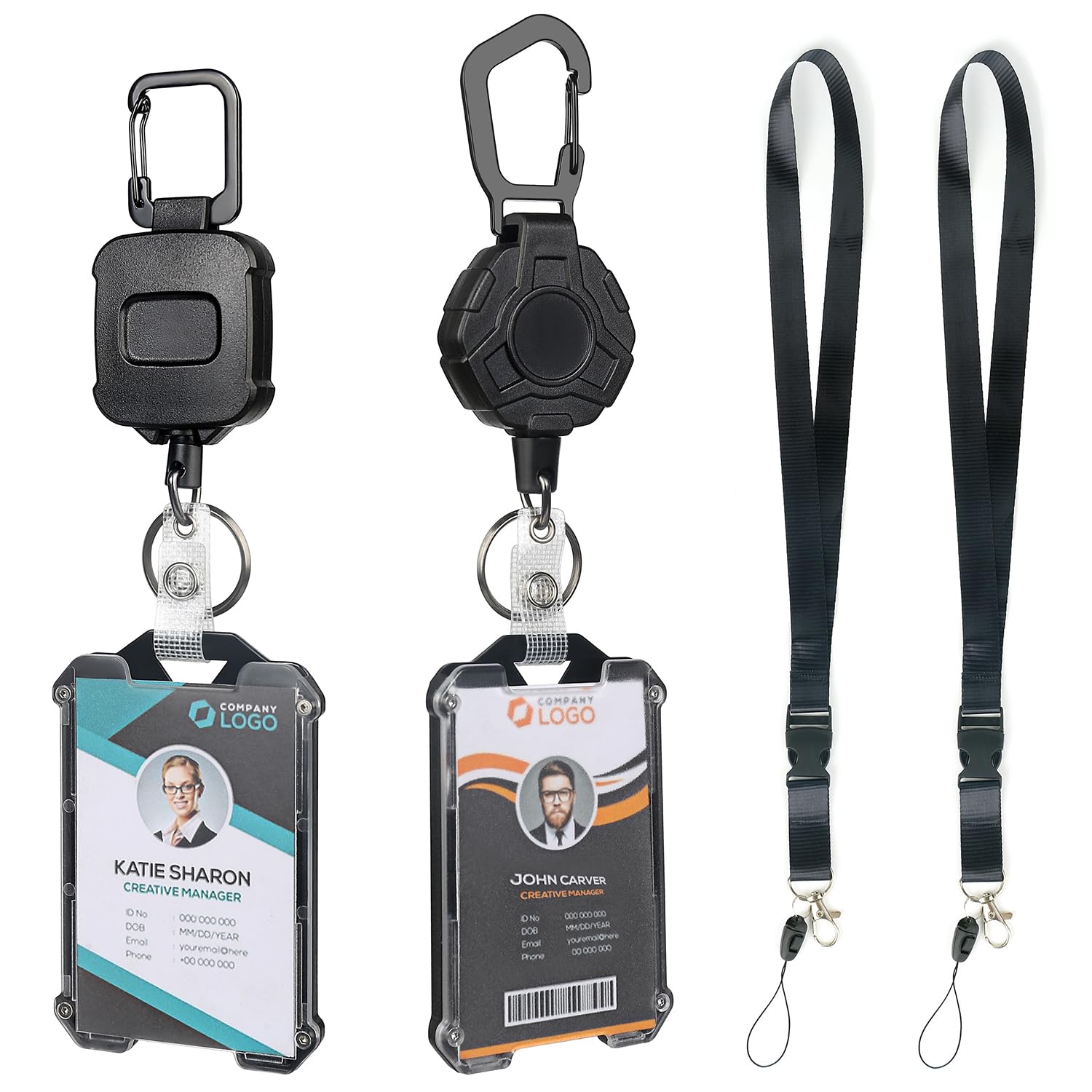 Retractable Keychain Badge Holder Retractable Clip Heavy Duty Badge Reel Work Id Badge Holders With Lanyard Id Card Holder Cool