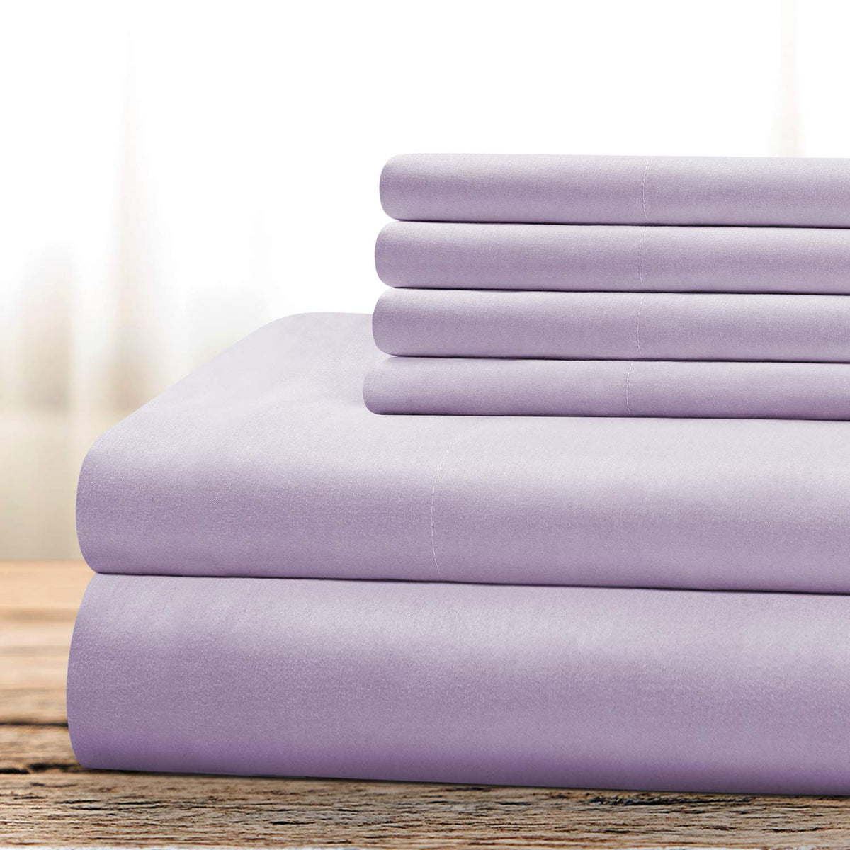 Bysure Hotel Luxury Bed Sheets Set 6 Piece(Full, Lavender) - Super Soft 1800 Thread Count 100% Microfiber Sheets With Deep Pocke