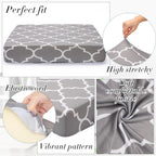 Newwiee 12 Pcs Patio Stretch Sofa Cushion Covers Outdoor Cushion Cover Replacement Couch Slipcover Sofa Seat Cover Flexibility Chair Cushion Cover Porch Patio Furniture Protector (Gray,Moroccan)