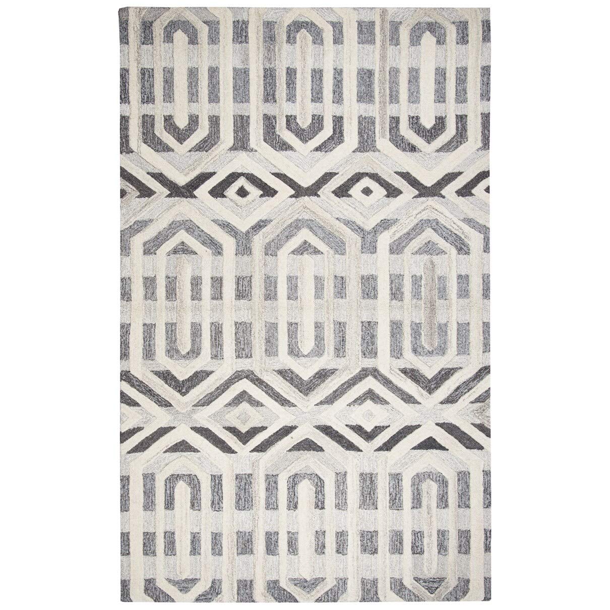 Rizzy Home Alora Decor Makalu 3' X 5' Geometric Gray/Natural Hand-Tufted Area Rug
