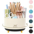 Skydue 360 Degree Rotating Desk Organizer, Dual-Purpose Pencil Pen Holder For Desk, Rotating Desk Pen Organizer With 5 Slots, Pe