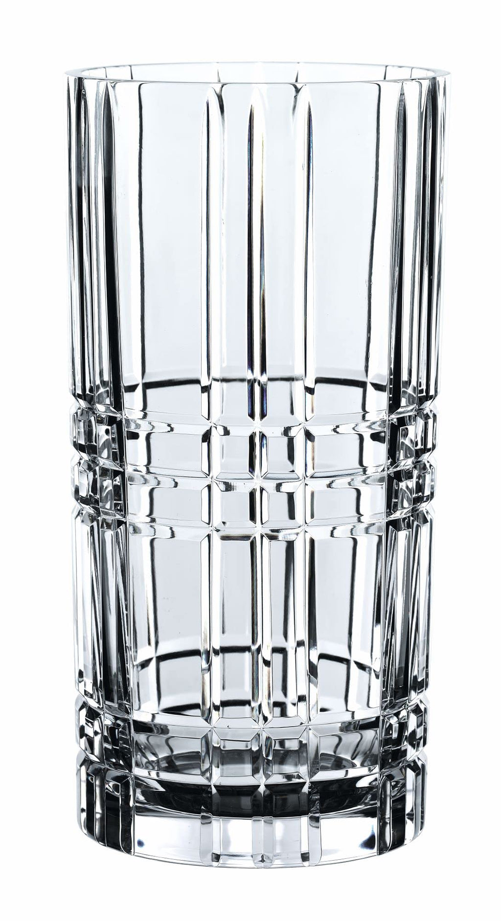 Nachtmann Square Collection, 11'' Glass Vase, Modern Geometric Design, Bavarian Crystal, Clear, Dishwasher Safe