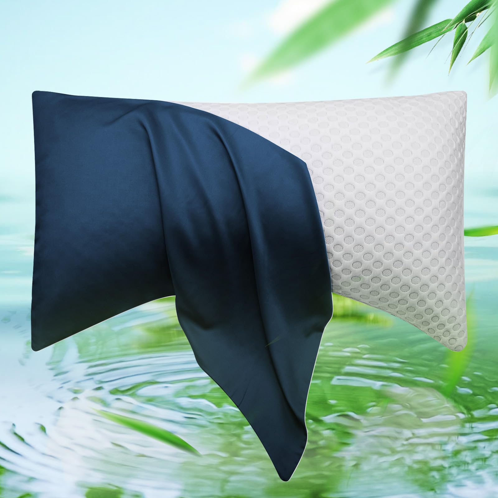 Cooling Curved Pillow Cases - Rayon Derived From Bamboo Side Sleeper Pillowcase Cover - Breathable Silky Soft Pillowcase For Hot
