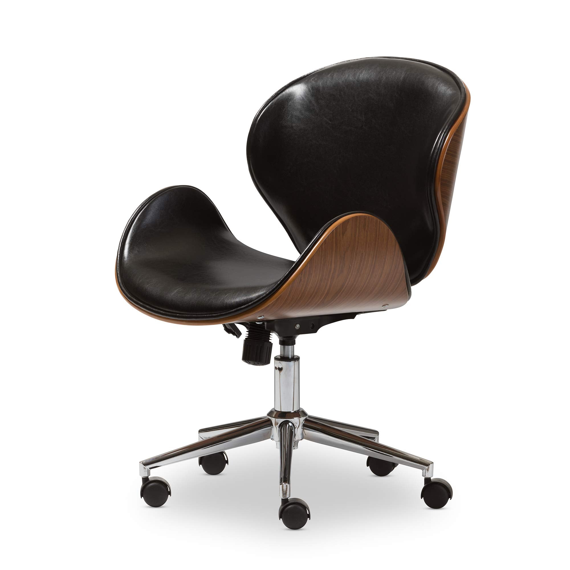 Baxton Studio Bruce Modern Office Chair, Walnut/Black