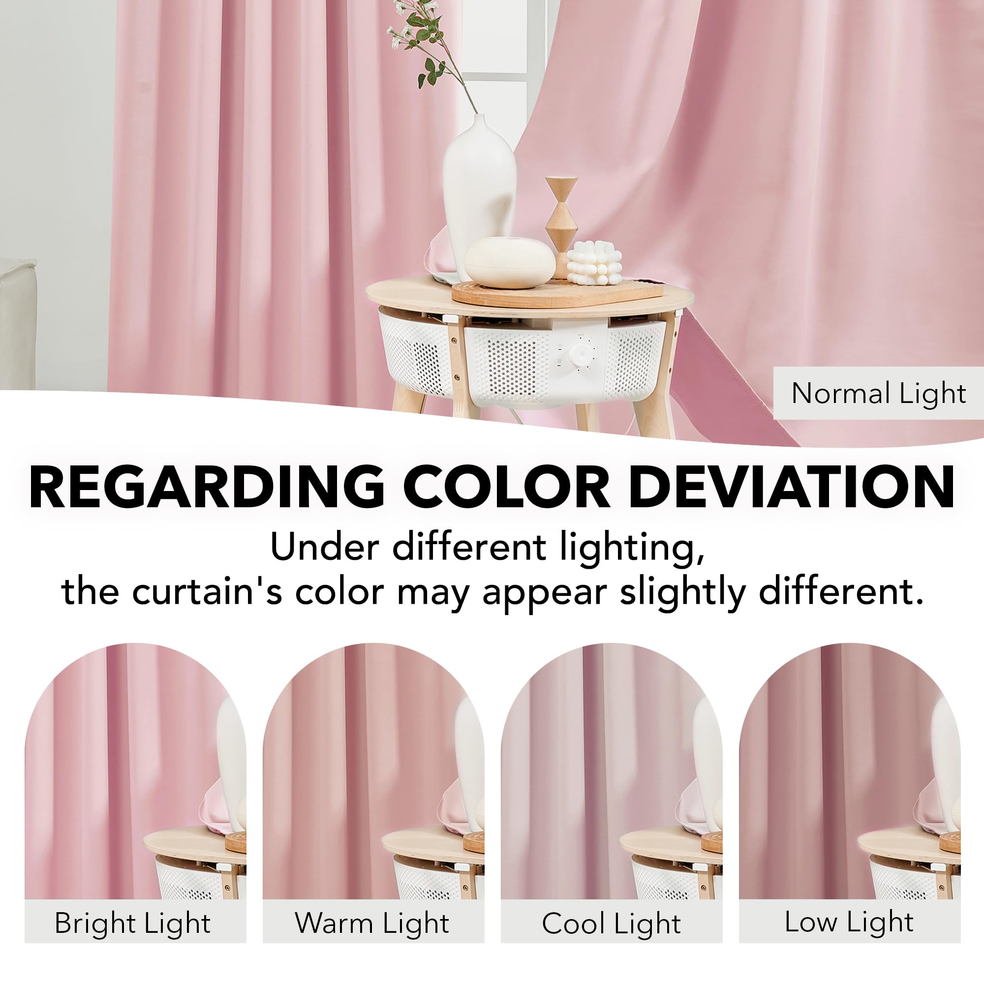 Deconovo Extra Long Blackout Curtains, Back Tab And Rod Pocket Thermal Insulated Room Darkening Curtains For Bedroom - 52X108 Inch, Coral Pink, 2 Panels