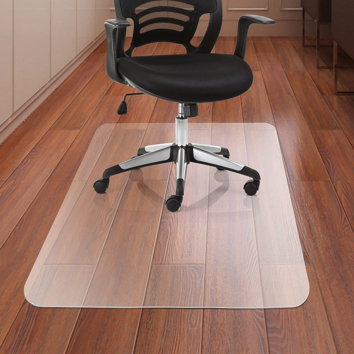 Kuyal Office Chair Mat For Hardwood Floor, 36 ' ' X 48 ' ' Rectangle Transparent Desk Thick Durable Chair Mat For Rolling Chairs