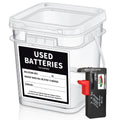 Battery Recycling Container with Battery Testers for Household Batteries, QHAND Used Battery Disposal Container with lid for Hom