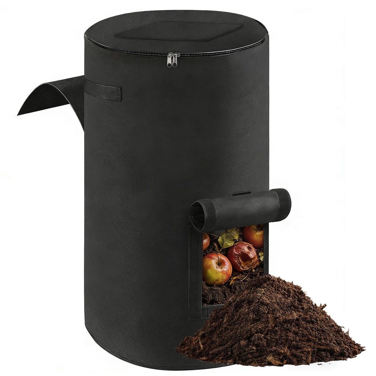 Atvkov Compost Bin Outdoor with Handles Observation Windows, 34 Gallon
