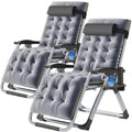 Slsy Zero Gravity Chair 2 Pack, Lounge Chair With Removable Pad & Cup Holder For Indoor And Outdoor, Patio Recliner, Folding Reclining Chair Set Of 2 For Adults