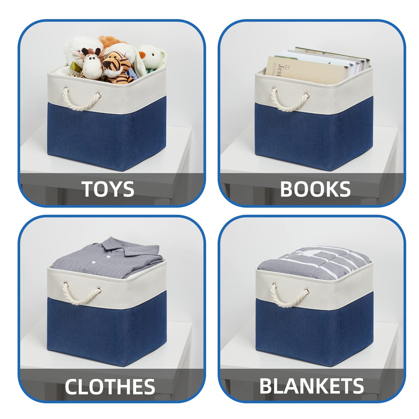Temary Storage Baskets For Shelves 13X13 Baskets For Gifts Empty, 4 Pack Shelf Baskets Large Storage Baskets Cube Storage Bins F
