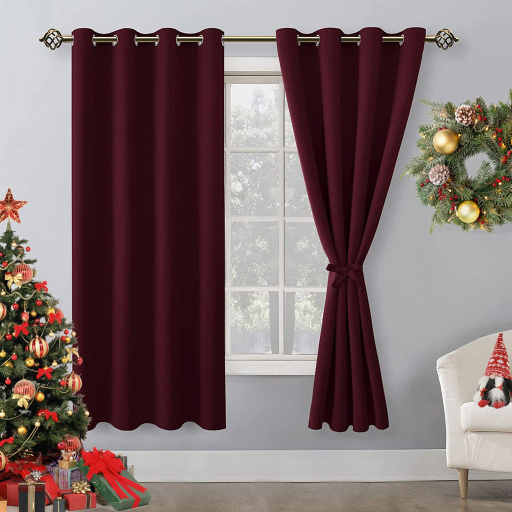 Hiasan Blackout Curtains For Bedroom, 52 X 63 Inches Length - Thermal Insulated & Light Blocking Window Curtains For Living Room