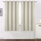 Lemomo 100% Blackout Curtains 52 X 72 Inch/Light Beige Curtains 2 Panels With Black Liner Room Darkening Thermal Insulated Bedro