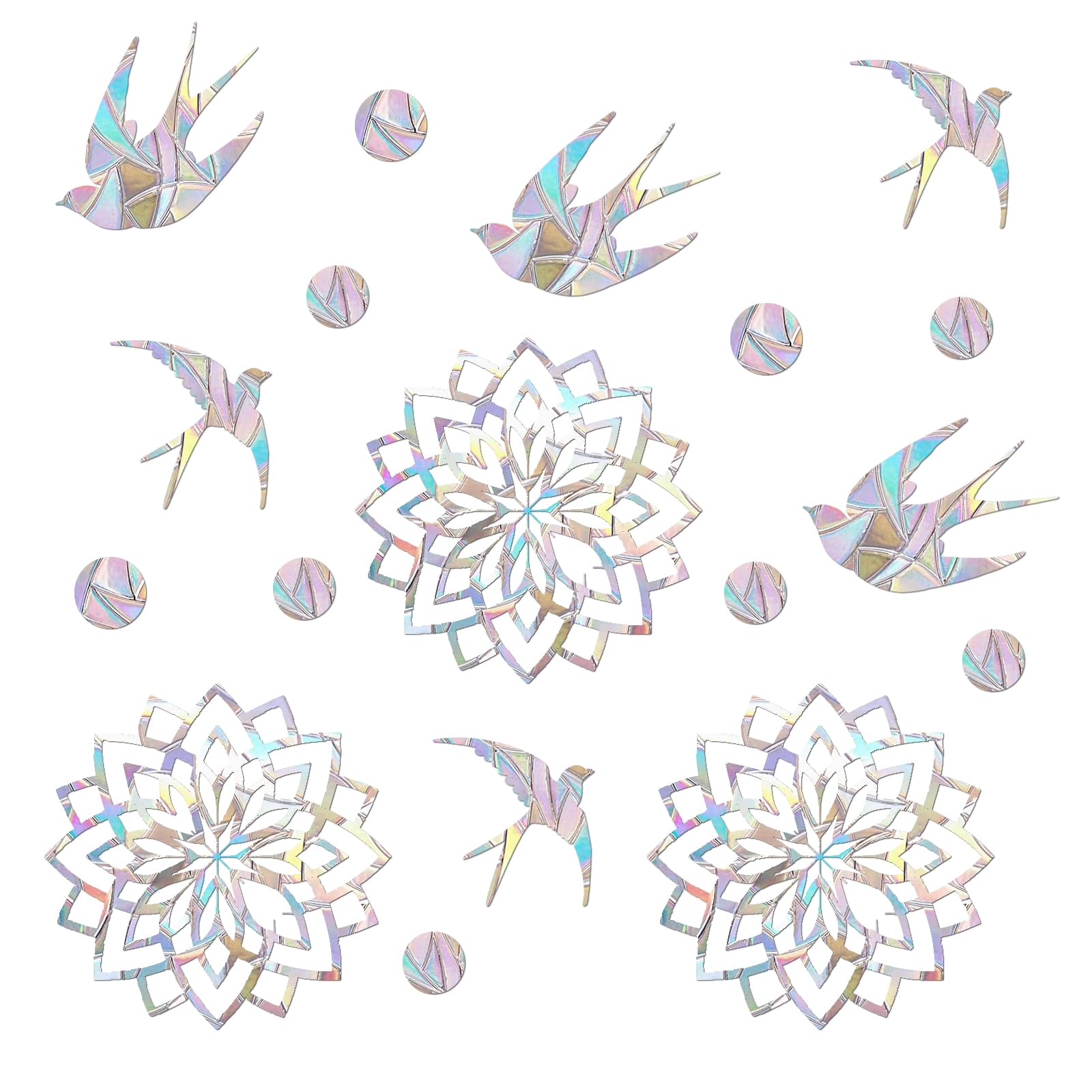 27 Pieces Birds Static Window Clings Anti Collision Window Decals for Bird Strikes, Glass Door Window Stickers, Stop Birds Flyin