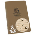 Rite In The Rain Weatherproof Stapled Notebook, 4.625' X 7', Tan Cover, Universal Pattern, 3 Pack (No. 971Tfx)