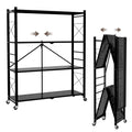 UEAKPIC 39.4 Wide 4Tier Foldable Storage Shelves with Wheels & 20 Hooks
