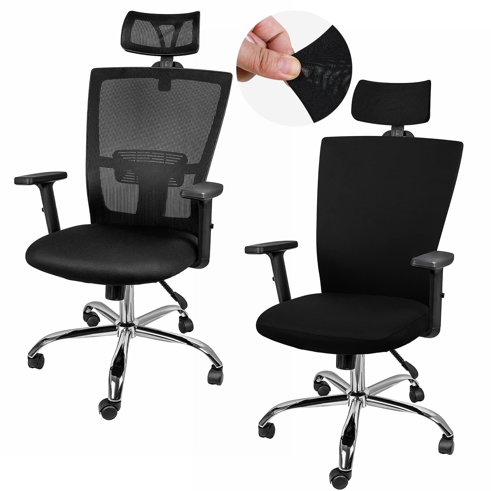 Lounsweer 3 Pieces Office Chair Cover Rolling Desk Chair Cover Gaming Chair Covers Stretch Washable Computer Chair Slipcovers fo
