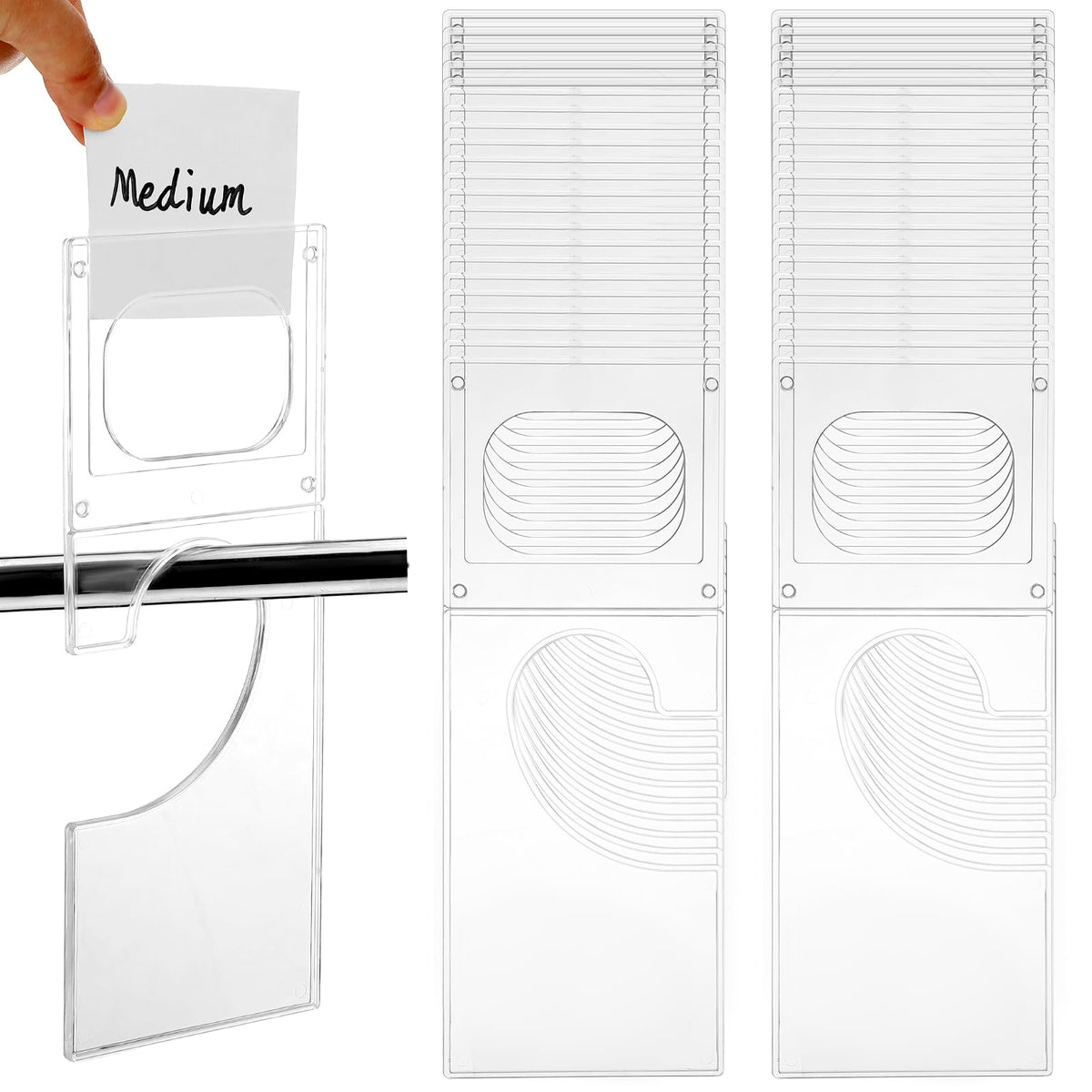 50 Pack Clothing Rack Dividers for Hanging Clothes, Fits Poles up to 1.7 in