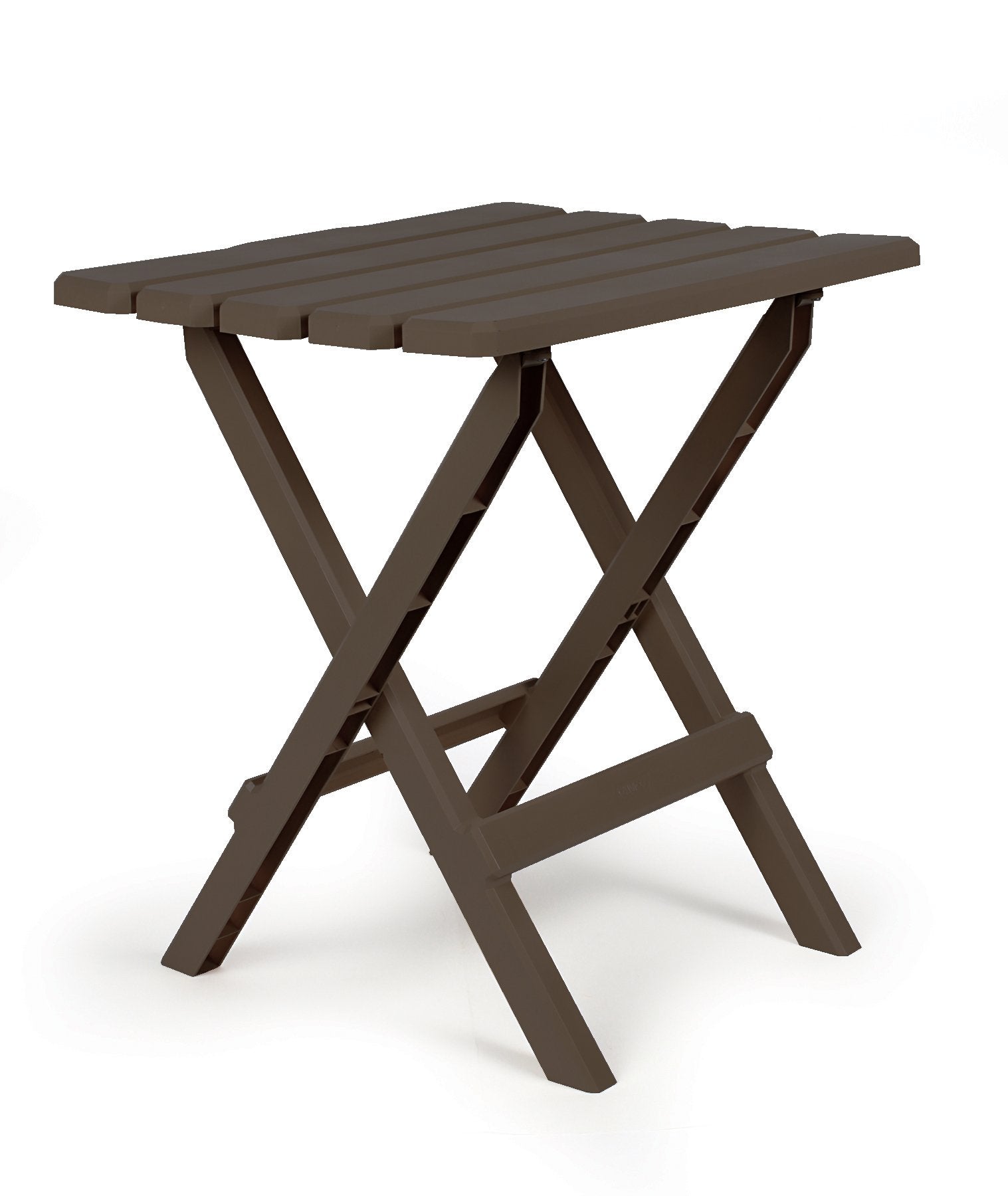 Camco 51886 Mocha Large Adirondack Portable Outdoor Folding Side Table, Perfect For The Beach, Camping, Picnics, Cookouts & More