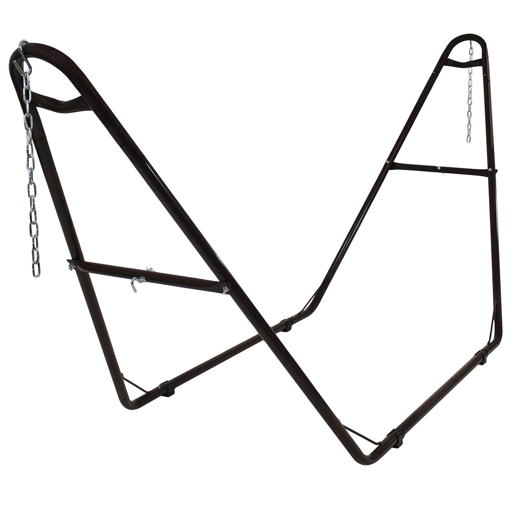 Sunnydaze Universal 2-Person Hammock Stand - 550-Pound Capacity - Heavy-Duty Steel Outdoor Hammock Stand - Fits 9 To 14 Foot Hammocks - Bronze