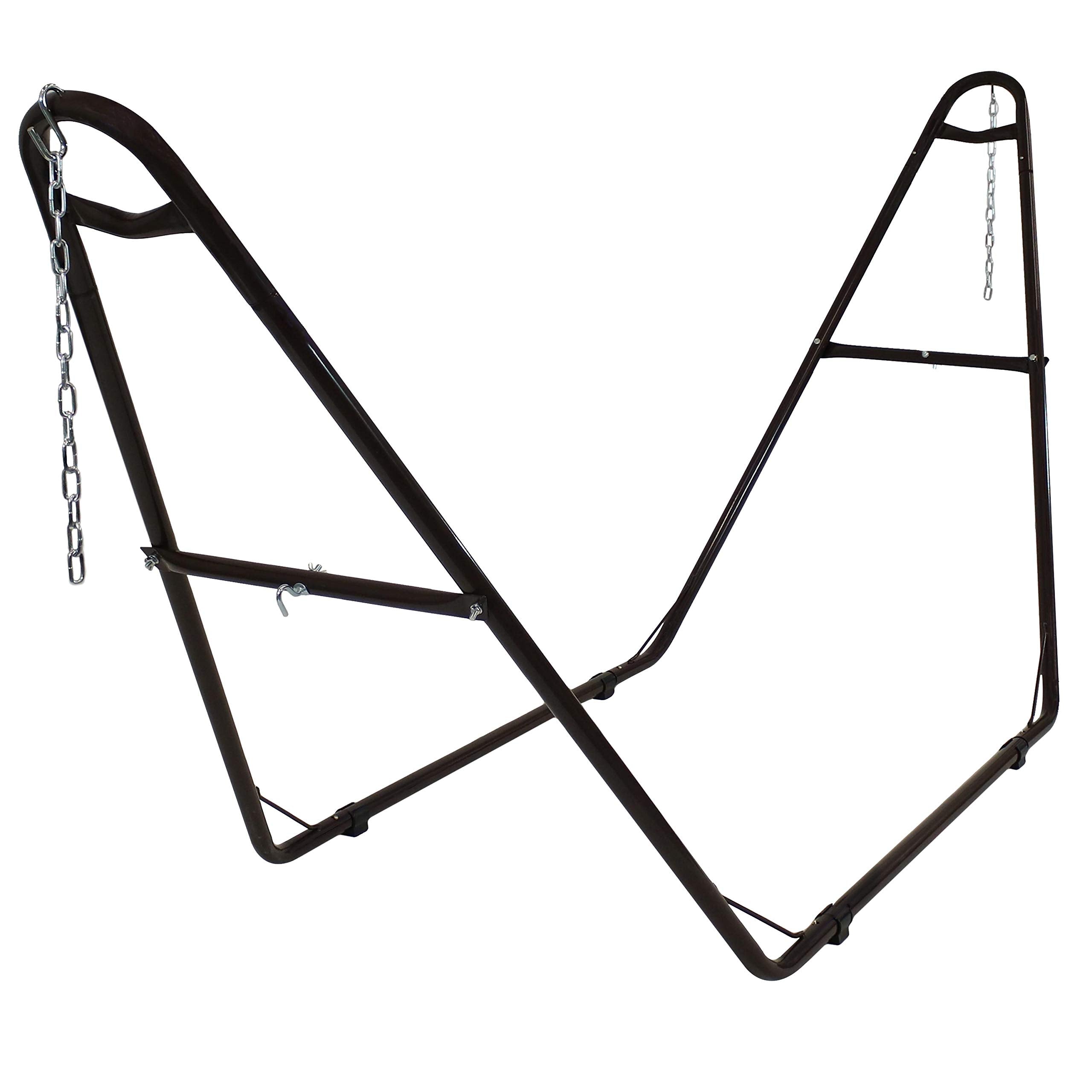 Sunnydaze Universal 2-Person Hammock Stand - 550-Pound Capacity - Heavy-Duty Steel Outdoor Hammock Stand - Fits 9 To 14 Foot Hammocks - Bronze