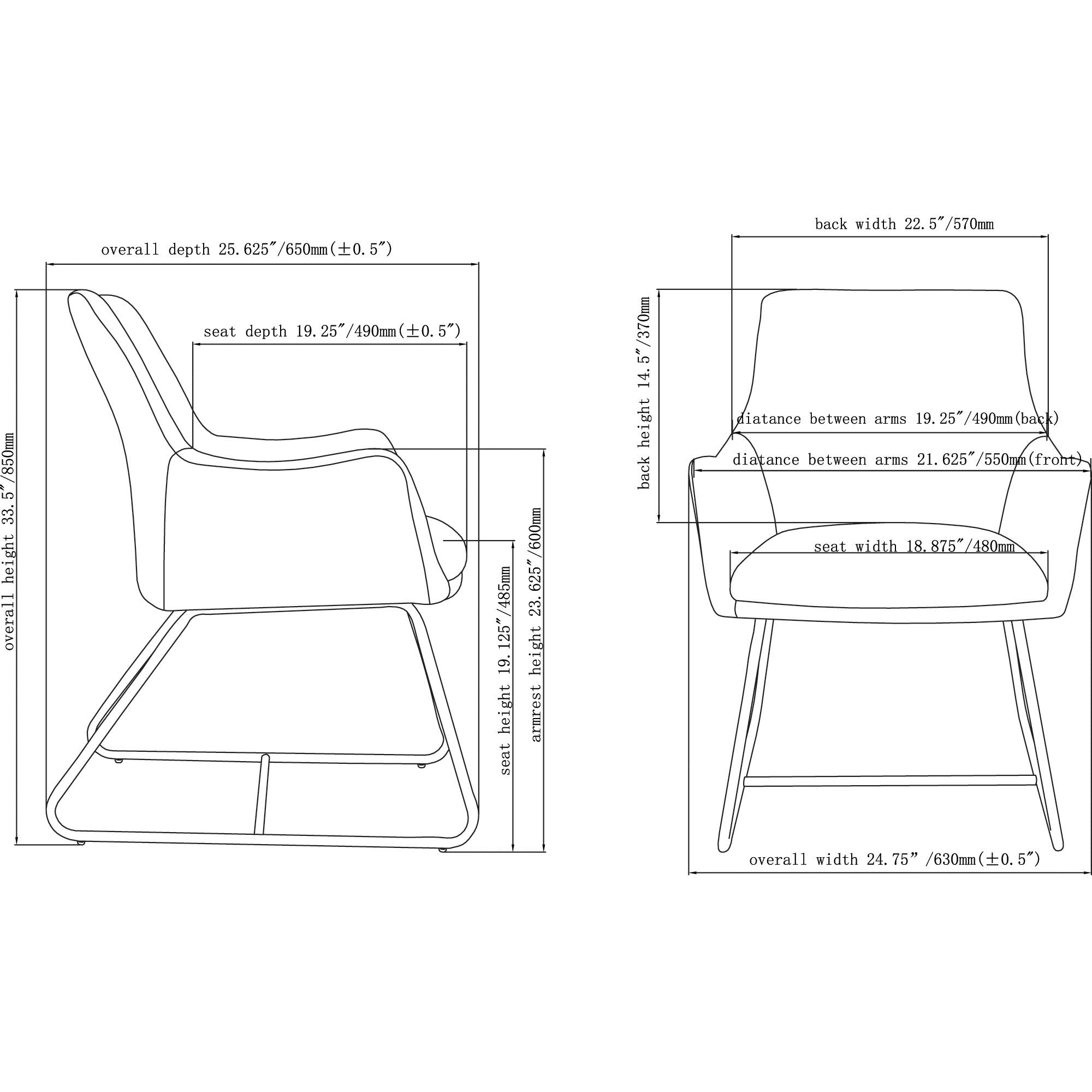 Lorell Gray Flannel Guest Chair With Sled Base