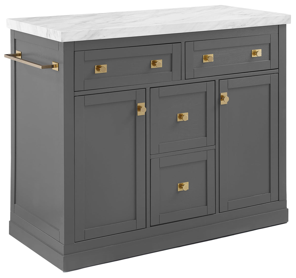 Crosley Furniture Claire Kitchen Island With Storage, Coffee Bar Cabinet, Buffet, Sideboard, Microwave Stand, Gray