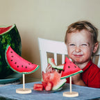Bucherry 5 Pcs Watermelon Decor Summer Watermelon Tiered Tray Decor Watermelon Fabric Standing Table Centerpiece Watermelon Kitc