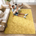 Yellow Rugs for Bedroom Fluffy 4x6 ft Living Room Fuzzy Rug Non-Slip Area Rugs Shag Carpet for Nursery Kids PlayRoom Dorm Office