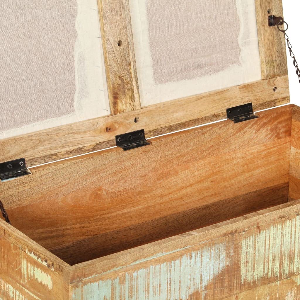 vidaXL Solid Reclaimed Wood Storage Bench - Retro, Farmhouse Style, 31.5&quot;x15.7&quot;x15.7&quot; - Durable, Stable - No Assembly Required