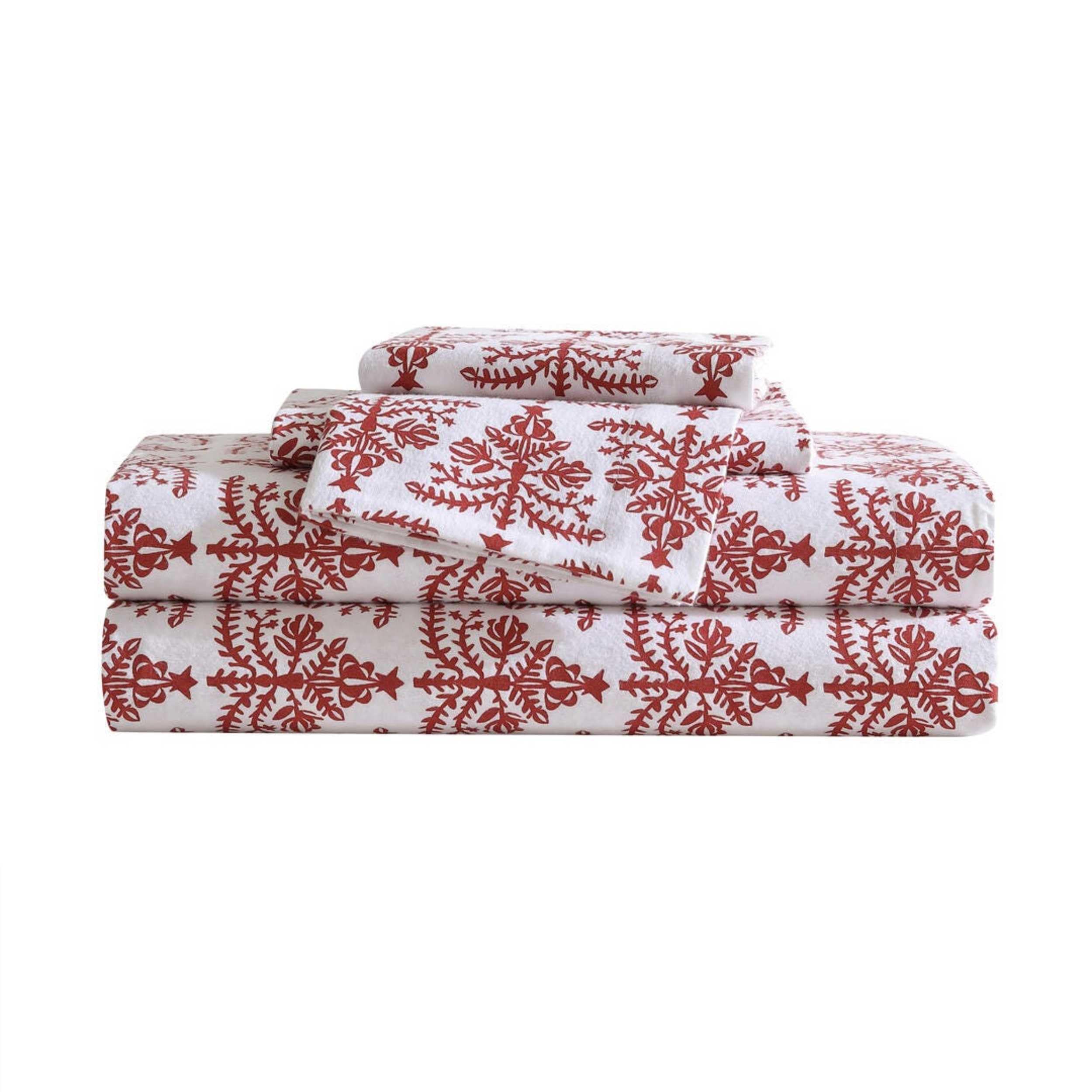 Eddie Bauer - Twin Sheets, Cotton Flannel Bedding Set, Brushed For Extra Softness, Cozy Home Decor, Oeko-Tex Certified (Jolly Tr