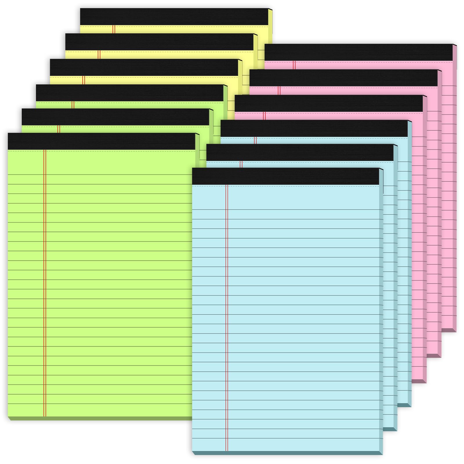 Legal Pads 5X8 Colored Note Pads 5X8, 12 Pack Small Legal Pads 5X8 College Ruled, Colored Notepads 5X8 Lined Paper Pads, Mini Le
