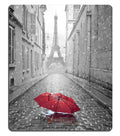 Smooffly Paris France Mouse Pad,Red Umbrella In Rain Eiffel Tower Mouse Pad 9.5X7.9 Inches Non-Slip Rubber Mouse Pad Gaming Mous