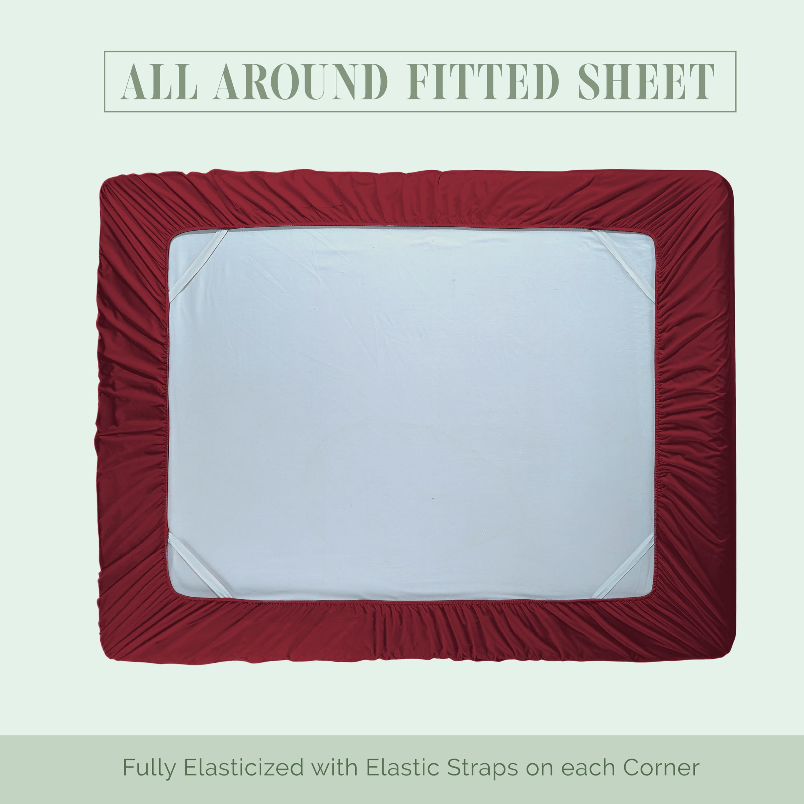 Elegant Comfort 1500 Premium Hotel Quality 18-24 Inches Deep - Extra Deep Pocket Single Fitted Sheet For High Mattress, Luxury And Softest, Smart Pocket - Wrinkle Free, Full, Burgundy