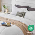 Cozylux Queen Comforter Sets - White Comforter Queen Size, 3 Pieces Box Stitched Bed Set For All Seasons, Soft Lightweight Bedding Sets With 1 Down Alternative Comforter And 2 Pillow Shams