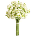 Floroom Ranunculus Artificial Flowers 18 Pcs Green Faux Silk Mini Ranunculus Bulk Fake Wedding Filler Flowers for DIY Bouquets, 