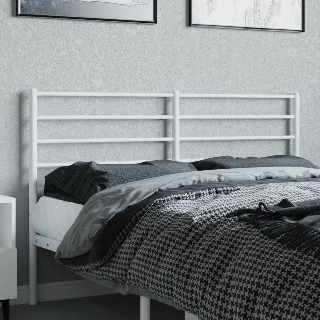 vidaXL 53.1" Black Metal Headboard - Robust, Powder-Coated Steel, Bed Header Features Excellent Back Support, Classic Bedroom Accessory