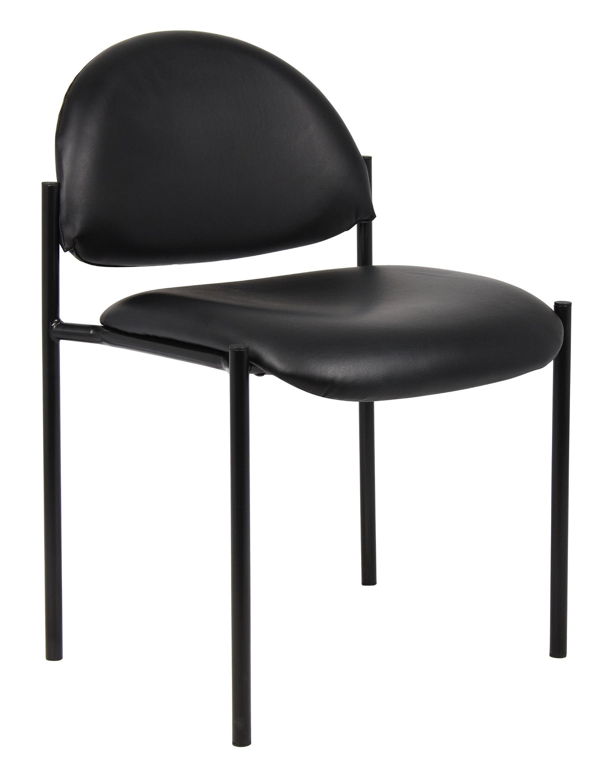 Boss Office Products Dimond Fabric Stacking Chair In Black