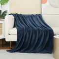 Jiahannha Flannel Fleece Blanket Queen Size Stone Blue 90 By 90 Inches Blankets For Couch Sofa Bed 280Gsm,Super Soft Plush Cozy